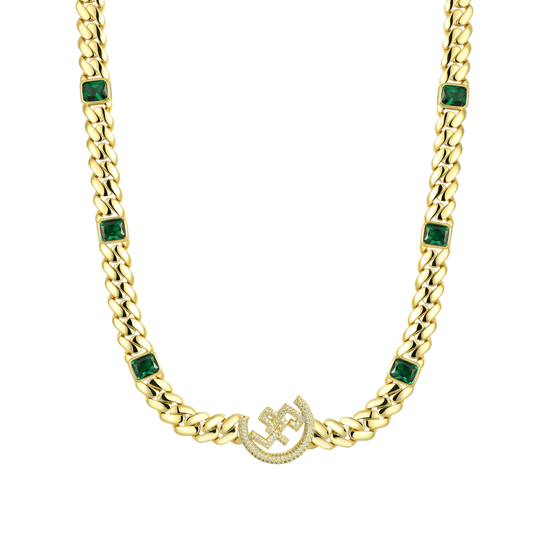 APORRO X GG Emerald Cuban Chain -12mm - APORRO