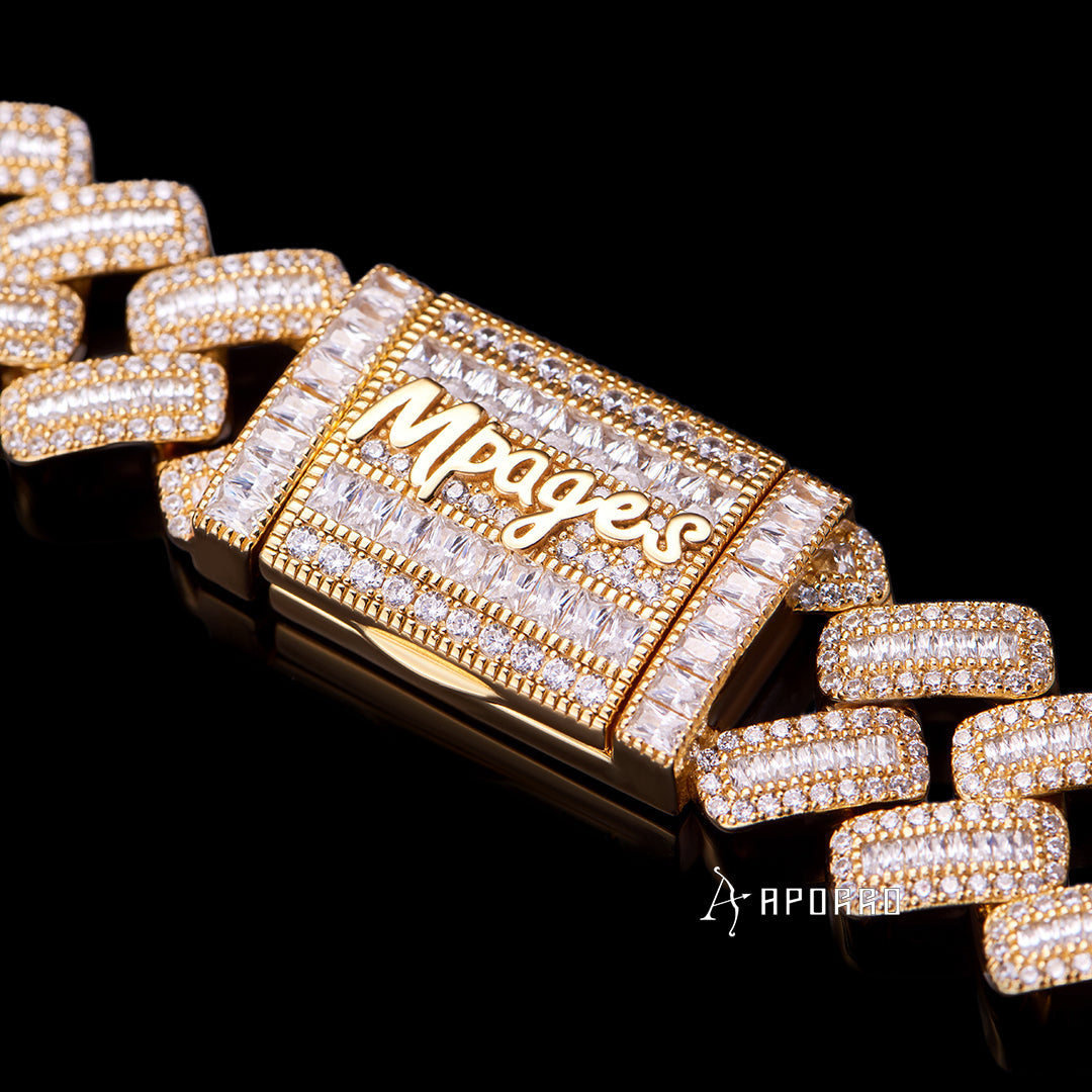 APORRO Premium Baugette Cuban Link Chain Custom Design Deposit