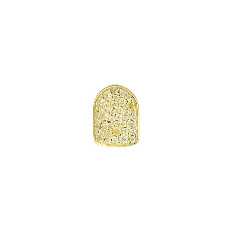 Pre-made Single Yellow White Irregular Shape Diamond Grillz - APORRO