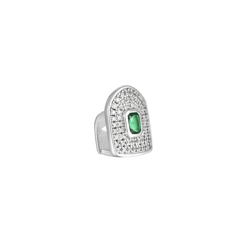 Pre-made Single Iced Octagon Emerald Cut Grillz - APORRO