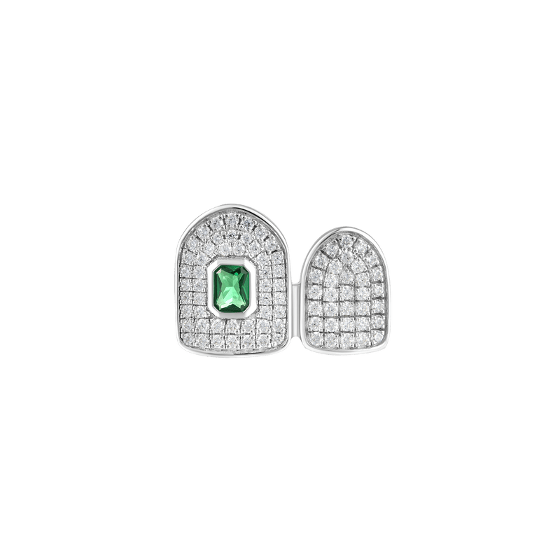 Pre-made Double Iced Octagon Emerald Cut Grillz - APORRO