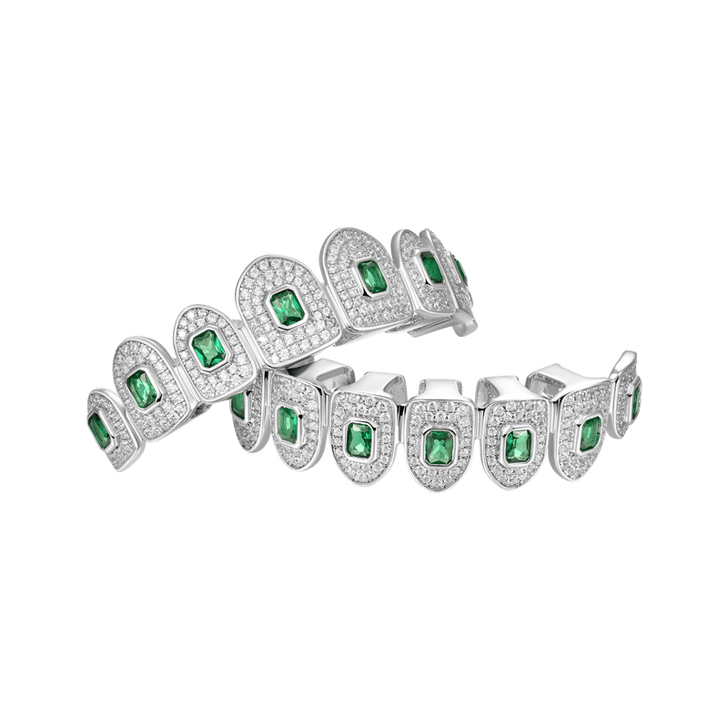 Pre-made Iced Octagon Emerald Cut Grillz - APORRO