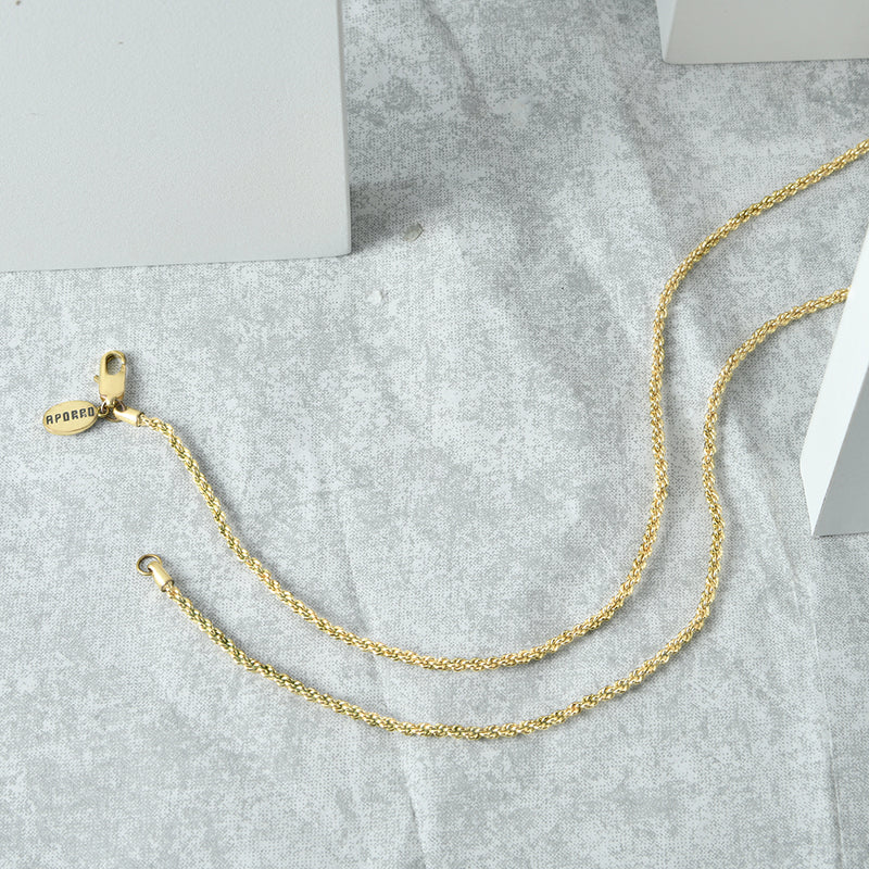 Men's Rope Chain Necklace in Stainless Steel - APORRO