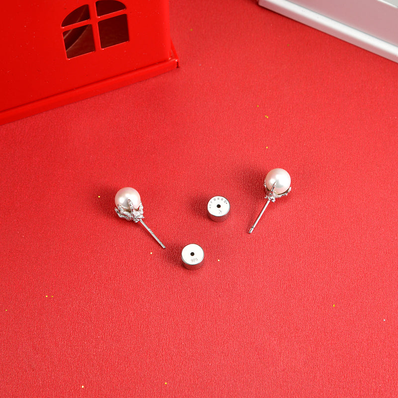 Dragon Claw Pearl Earrings with Sterling Silver Hooks - APORRO