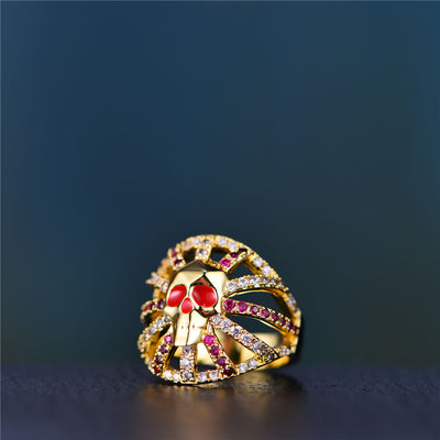 Iced Hollow Skull Ring