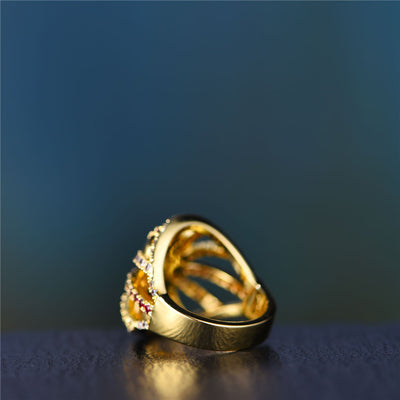 Iced Hollow Skull Ring