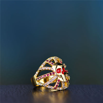 Iced Hollow Skull Ring