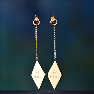 S925 Red Iced Skull Earrings