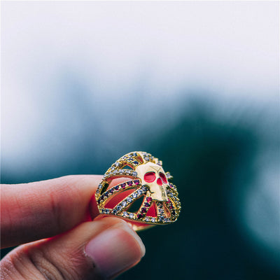 Iced Hollow Skull Ring