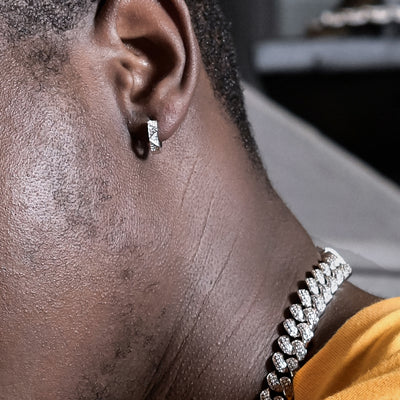S925 Pyramid Hoop Earrings - Pair
