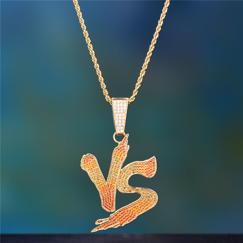 14K Gold Iced VS Pendant - Hip Hop Necklace - Aporro - APORRO