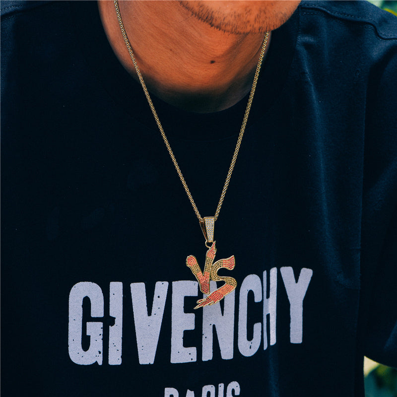 14K Gold Iced VS Pendant - Hip Hop Necklace - Aporro - APORRO