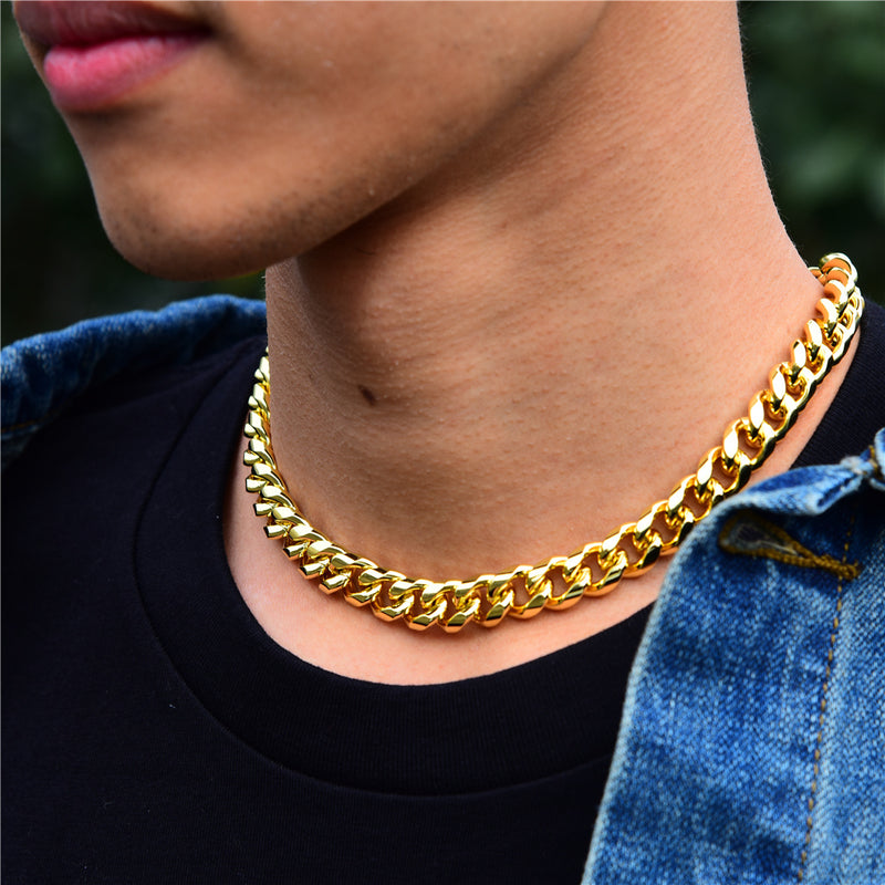 12mm 14K Yellow Gold Miami Cuban Curb Chain - Accessories - Urban Fashion - Urban Jewelry - Aporro - APORRO