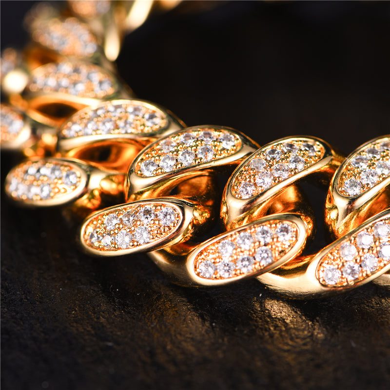 Gold Iced Cuban Bracelet - 19mm [SHIP TO THE US ONLY] - APORRO