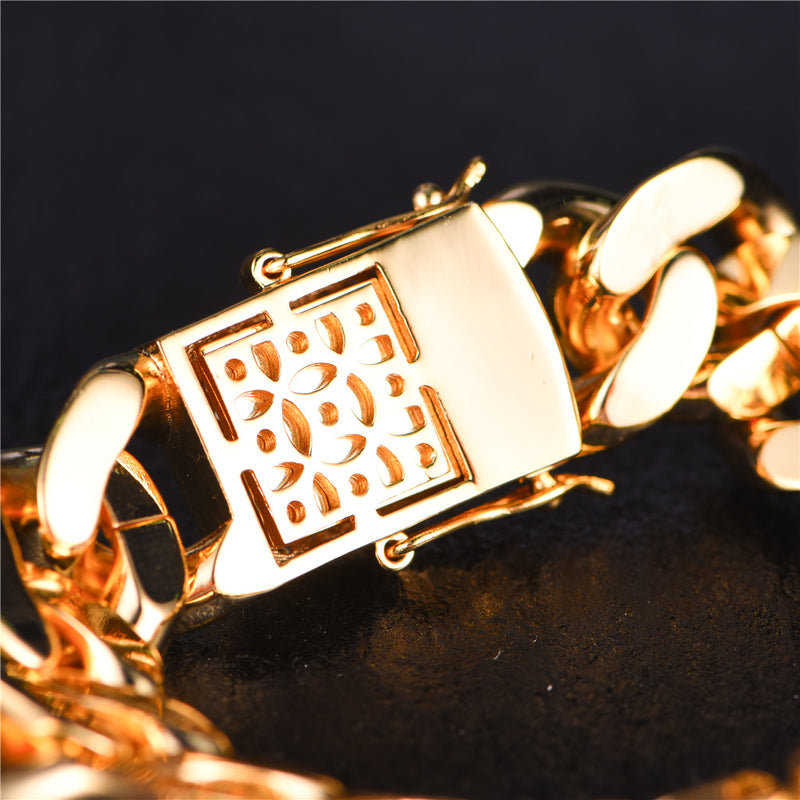 Gold Iced Cuban Bracelet - 19mm [SHIP TO THE US ONLY] - APORRO