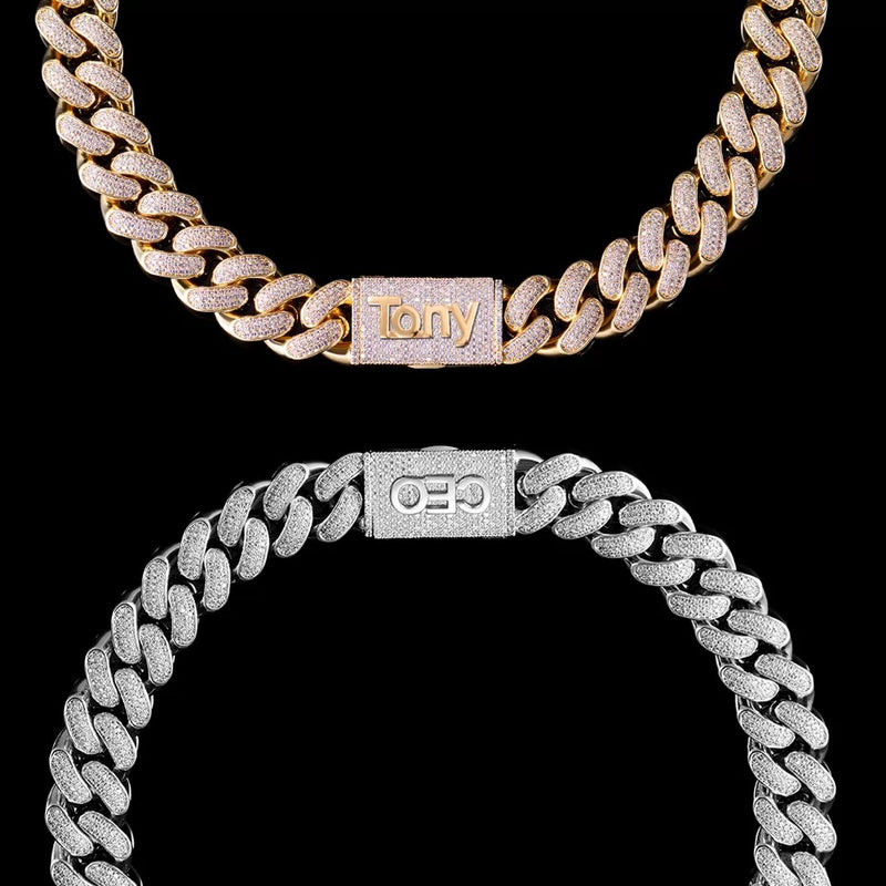 Custom 19mm 4-Row Gems Iced Cuban Link Chain