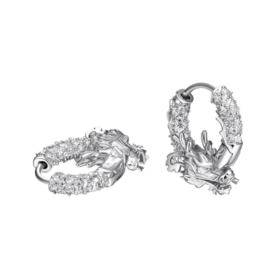 Moissanite S925 WONG Dragon Hoop Earring