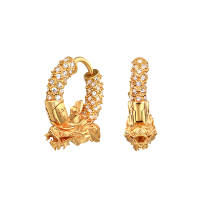 Moissanite S925 WONG Dragon Hoop Earring