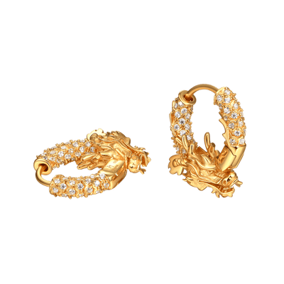 Moissanite S925 WONG Dragon Hoop Earring
