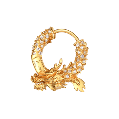 Moissanite S925 WONG Dragon Hoop Earring