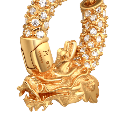 Moissanite S925 WONG Dragon Hoop Earring