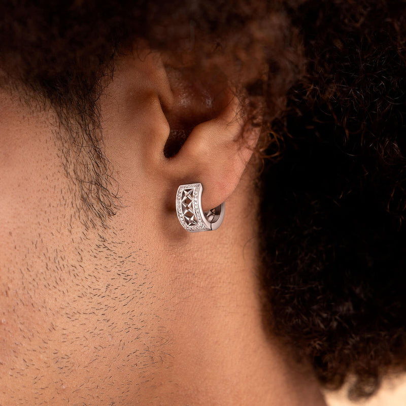 Motif Hoop Earring - Shop Small Earrings - Hoop & Dangly & Stud & Drop - APORRO
