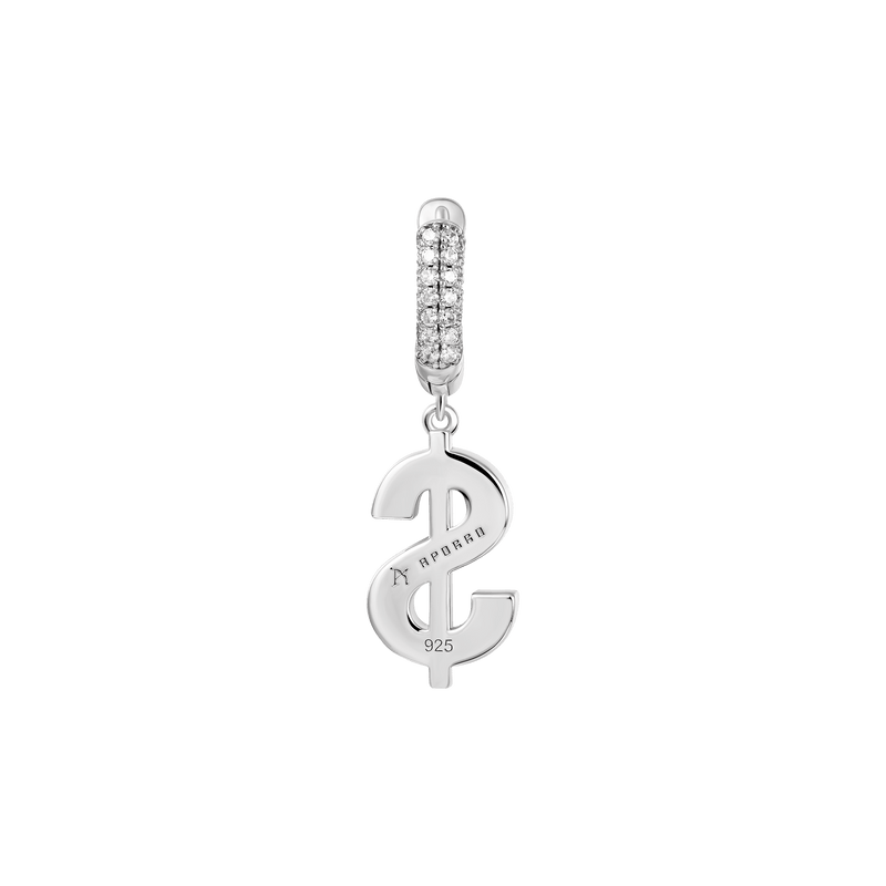 Dollar Sign Earrings - 925 Silver dangly earrings for Men & Women - APORRO