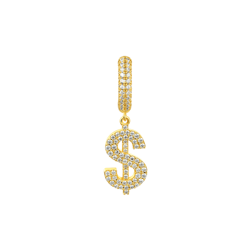 Dollar Sign Earrings - 925 Silver dangly earrings for Men & Women - APORRO
