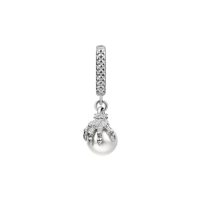 S925 WONG Dragon Claw Pearl Dangly Earring