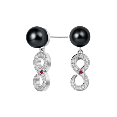 Infinity Pearl Drop Earring