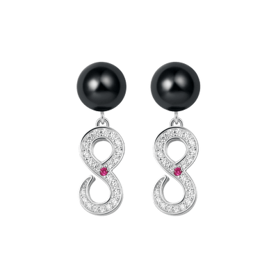 Infinity Pearl Drop Earring