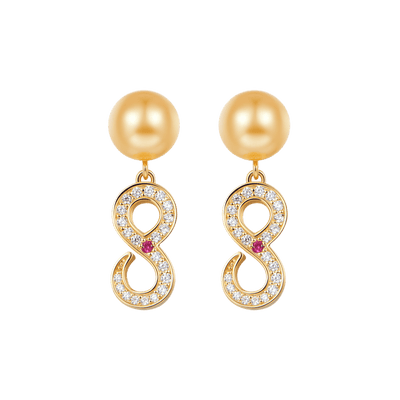Infinity Pearl Drop Earring