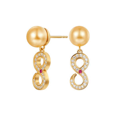 Infinity Pearl Drop Earring