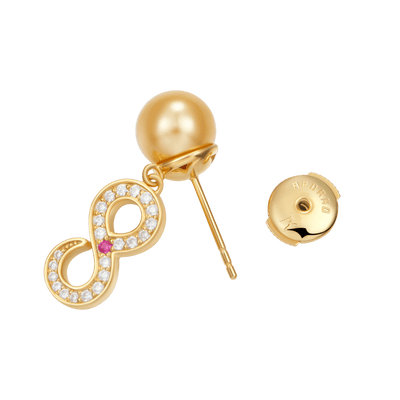 Infinity Pearl Drop Earring