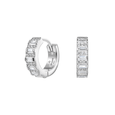 Moissanite S925 Baguettes Hoop Earring
