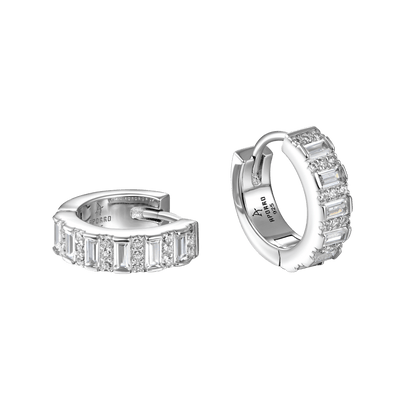 Moissanite S925 Baguettes Hoop Earring