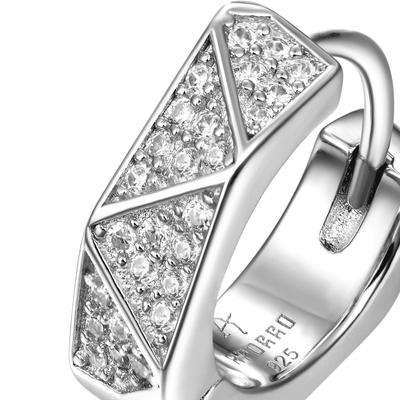 S925 Pyramid Hoop Earrings - Pair
