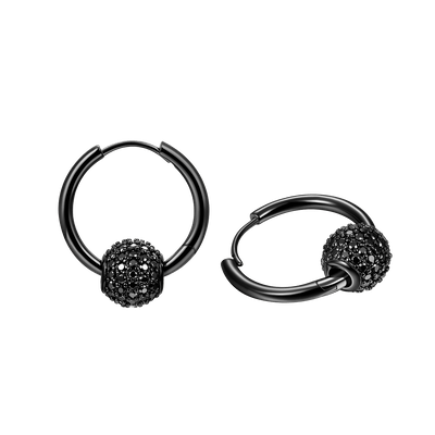 Moissanite S925 Ball Hoop Earrings - Pair