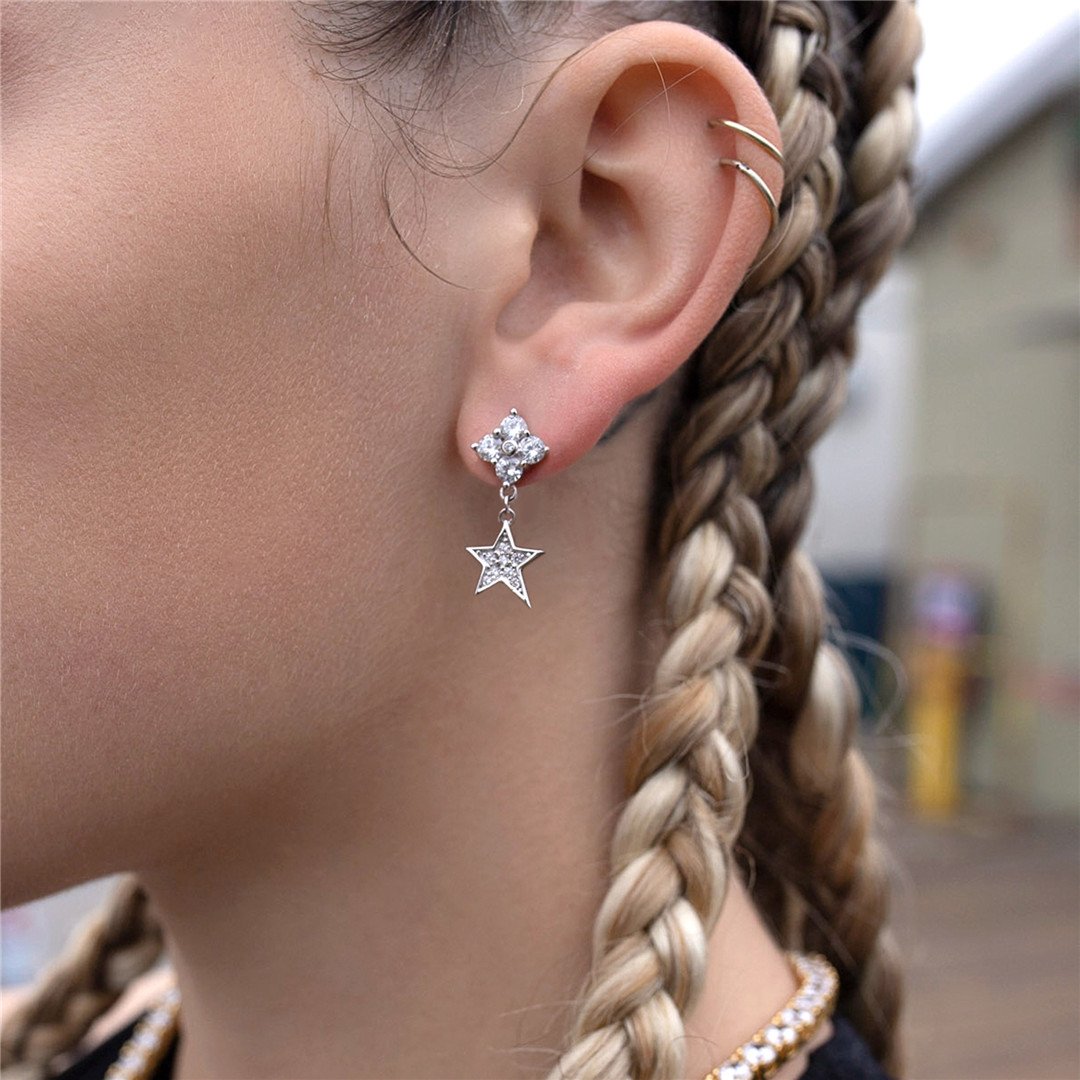 Single Star Drop Earring
