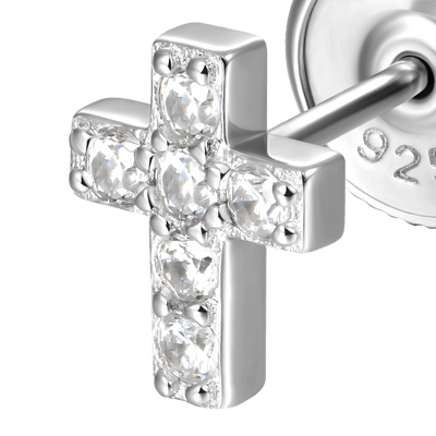 S925 Eternal Cross Stud Earring
