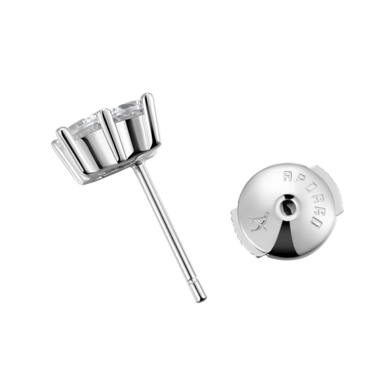 Round Flower Stud Earrings - sterling silver stud earring for him/her - APORRO