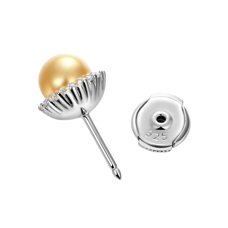 Moissanite Yellow Pearl Stud Earrings-Unique and Elegant Earrings - APORRO