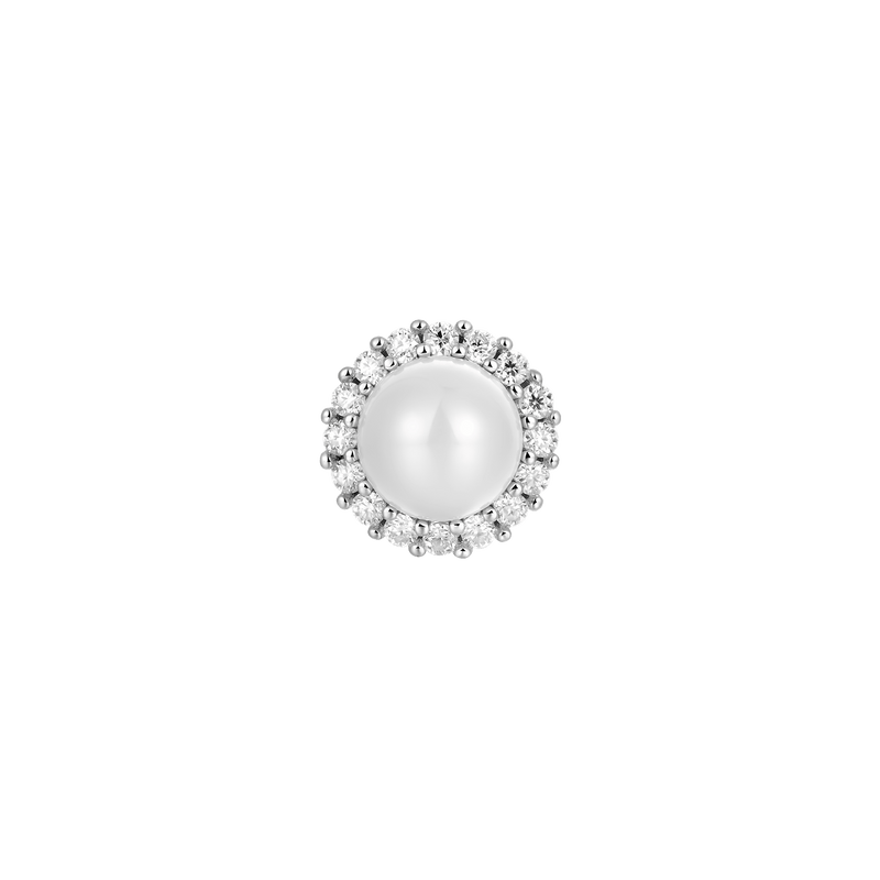 Moissanite White Pearl Stud Earring for men & women - APORRO