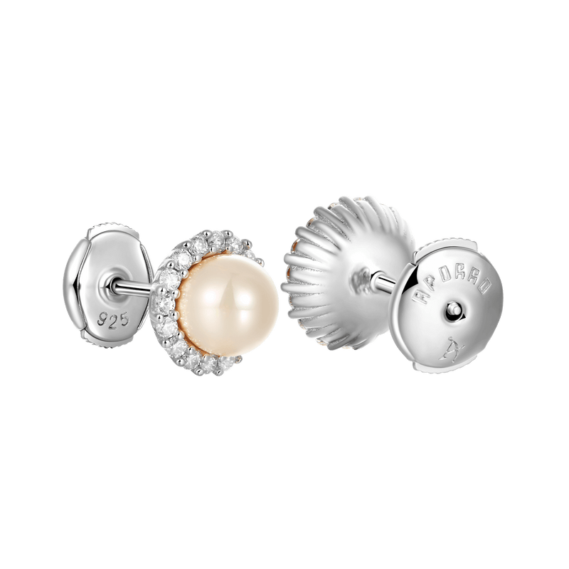 Moissanite White Pearl Stud Earring for men & women - APORRO