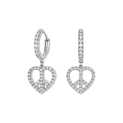 S925 APORRO X JHF Peace & Love Dangly Earrings-Pair