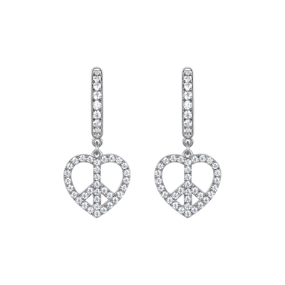 S925 APORRO X JHF Peace & Love Dangly Earrings-Pair