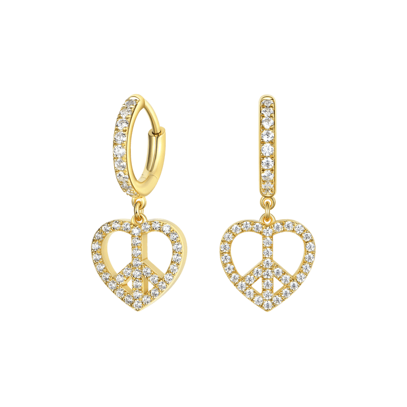 APORRO X JHF Peace & Love Dangly Earrings-Pair - APORRO