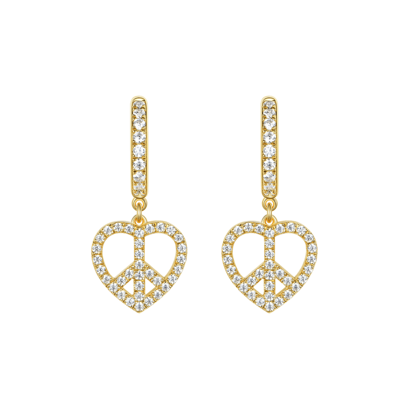APORRO X JHF Peace & Love Dangly Earrings-Pair - APORRO