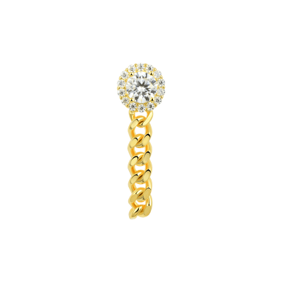 Moissanite S925 Cuban Link Hoop Earrings - Pair