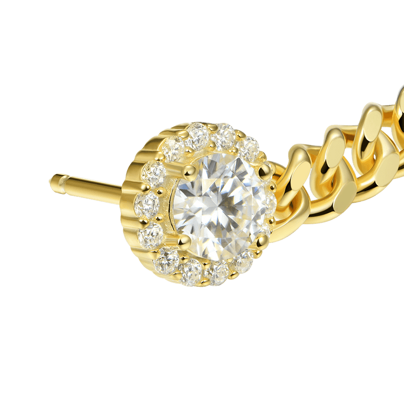 Front Back Cuban Link Hoop Earring - Unique and Elegant Earrings for men - APORRO